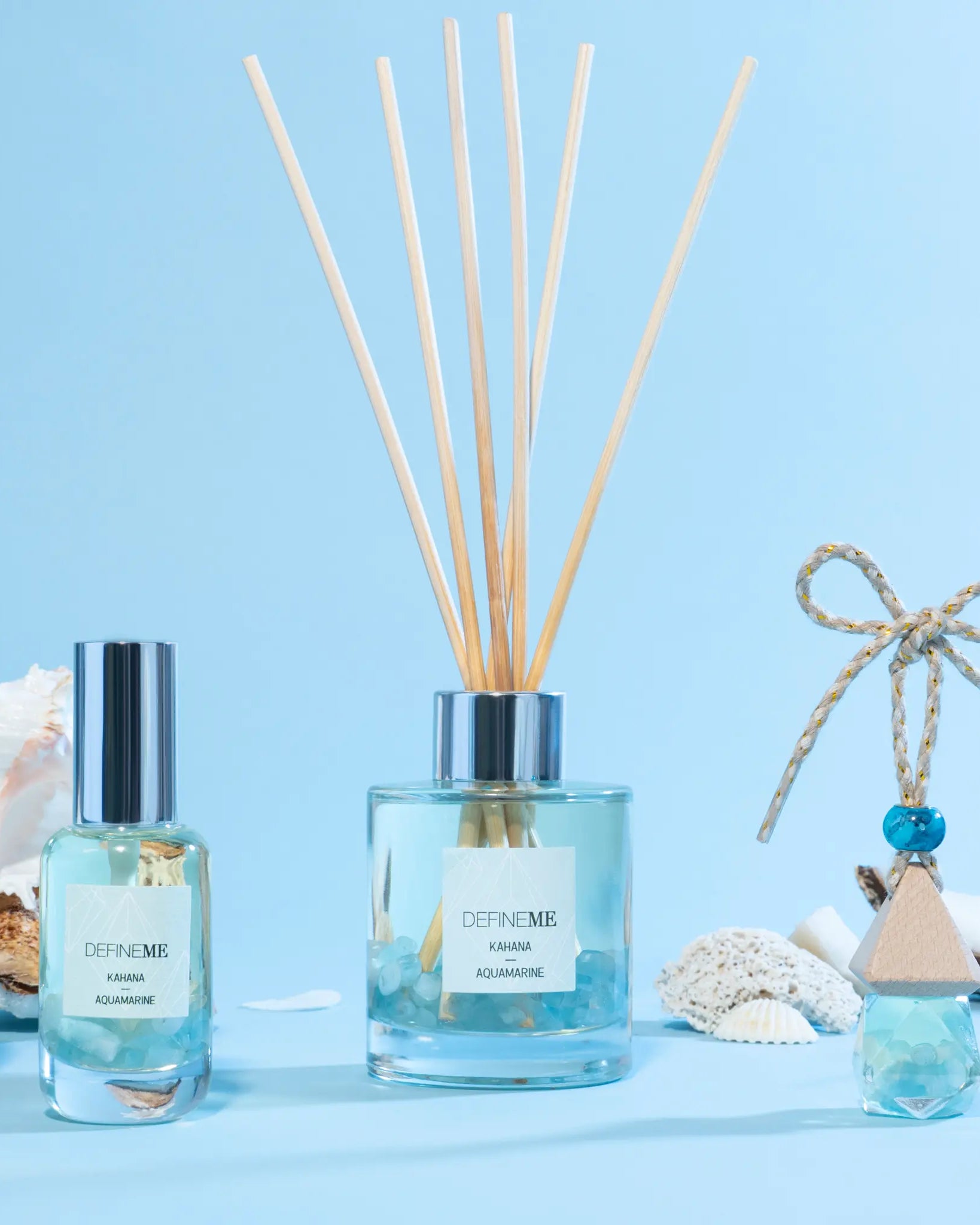 DefineMe Kahana - Aquamarine Crystal Infused Reed Diffuser