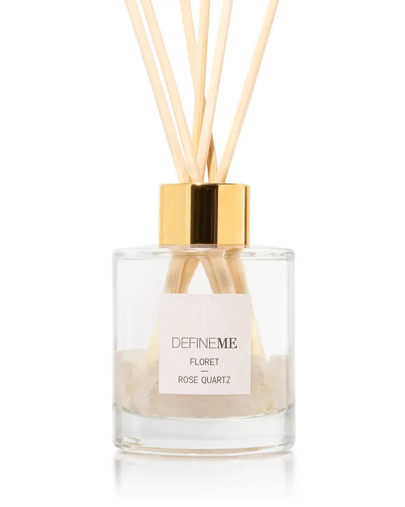 DefineMe Floret - Rose Quartz Crystal Infused Reed Diffuser