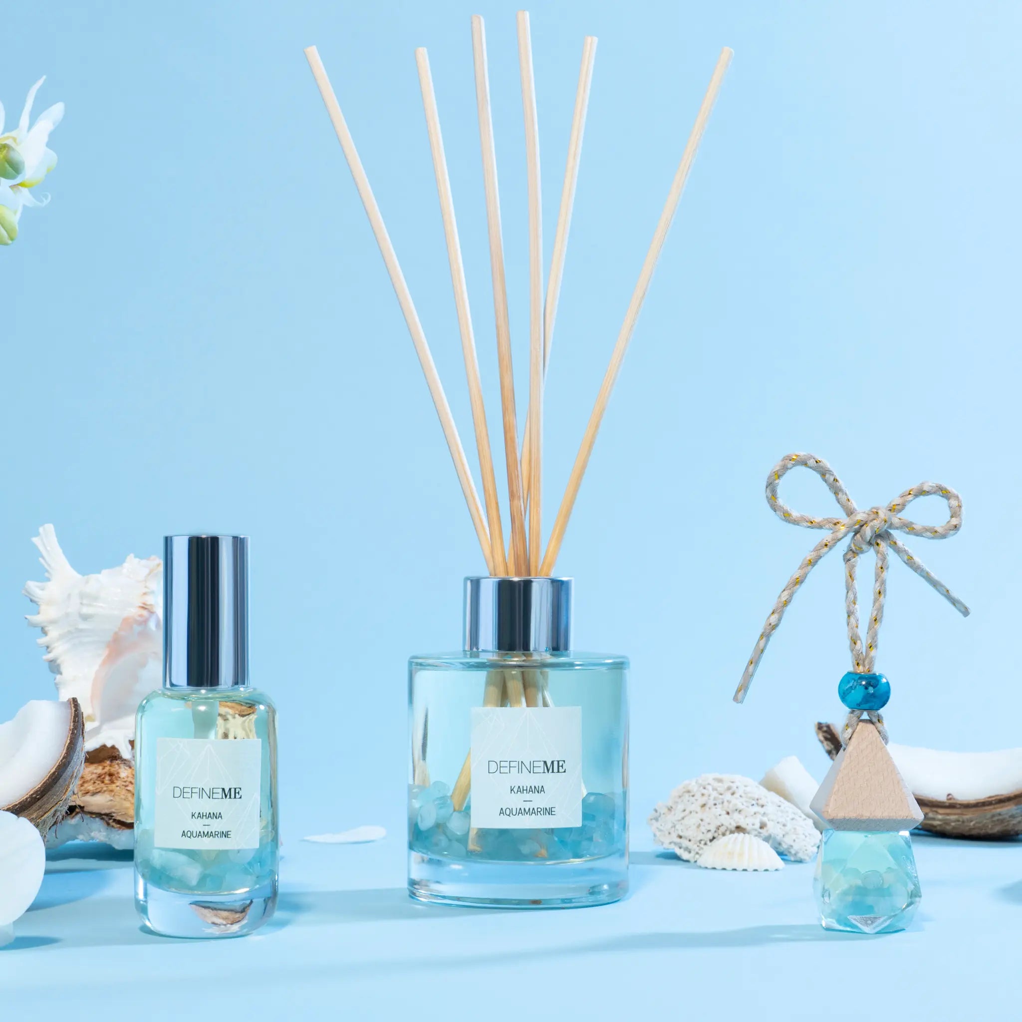 DefineMe Kahana - Aquamarine Crystal Infused Reed Diffuser